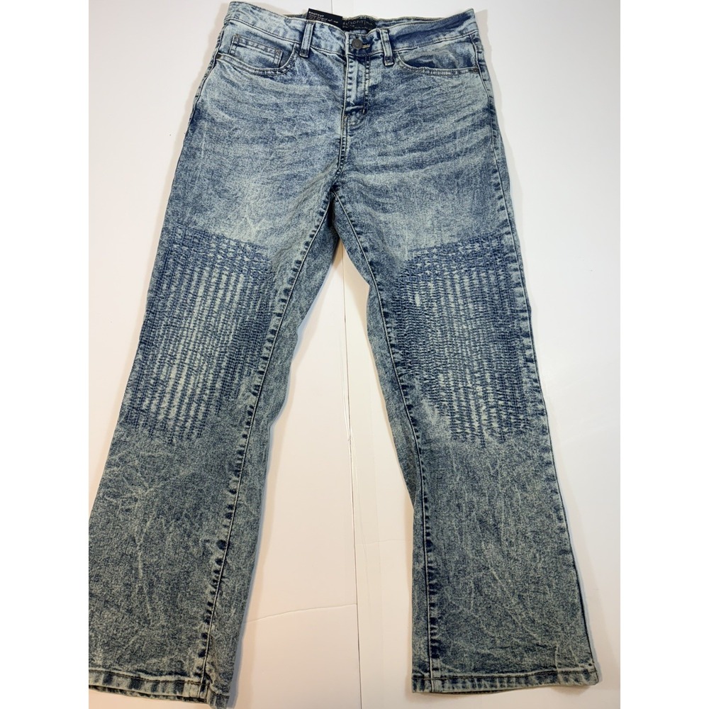 Retrofit Bootcut Jeans Men's Size 30x30 Aqua Wash Acid Wash Distressed Stretch